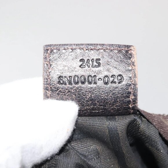 FENDI Zucca Canvas Hand Bag Black Brown Auth ep10930 - Picture 10 of 16